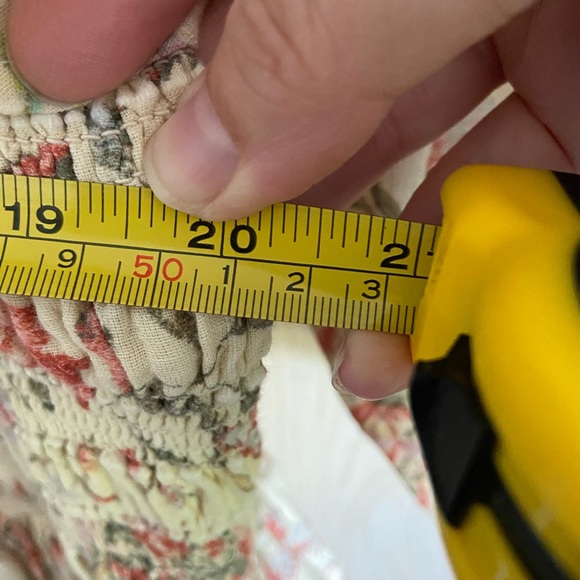 Free People Printed Oasis Shirred Smocked Square Neck Midi Dress Large - Picture 16 of 16